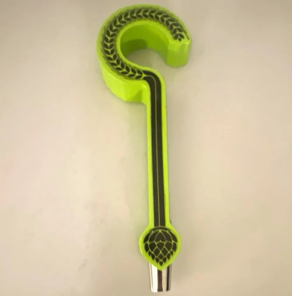 The Unknown Over The Edge Green Beer Tap Handle Knob Breweriana